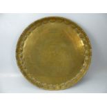 Large brass tray in the Celtic style