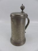 Pewter Tankard - 19th century dated 1804. Decorated with a bird upon a branch.