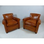 Brand New Tobacco coloured leather armchairs