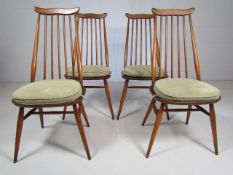 Set of four Ercol chairs with cushions