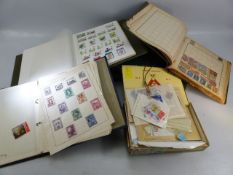 Selection of Stamp albums - 1 empty. Albums containing loose stamps from around the World and UK.