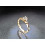 18ct hallmarked yellow gold Diamond ring. Brilliant cut Diamond, weight 0.5ct, Colour I, Clarity