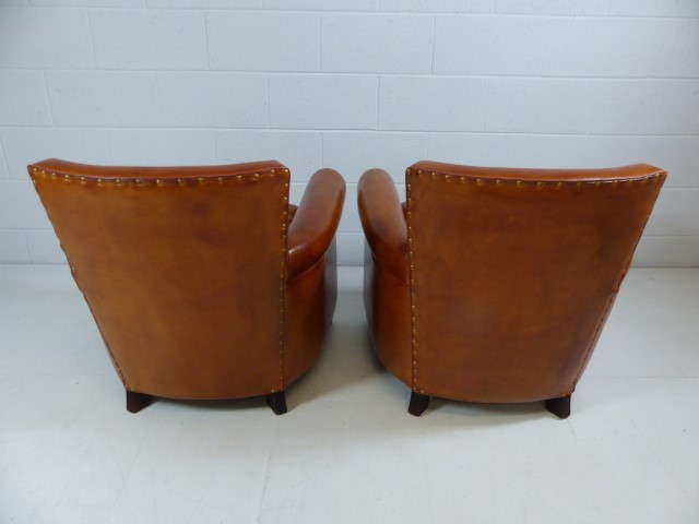 Brand New Tobacco coloured leather armchairs - Image 4 of 6