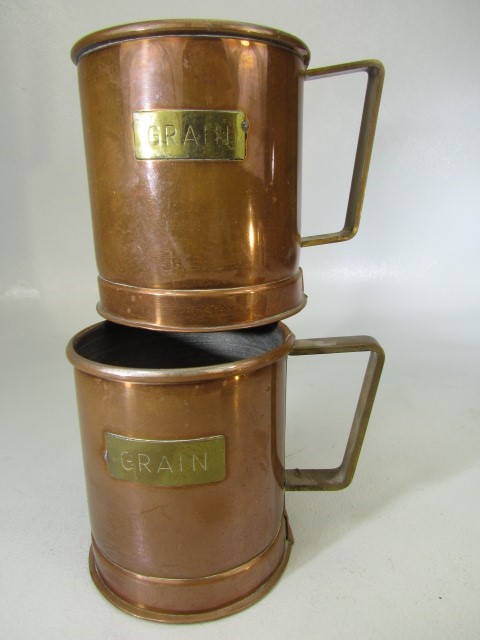 Three Copper antique grain measures and one other - Image 3 of 3