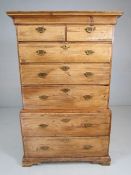 Antique pine chest on chest