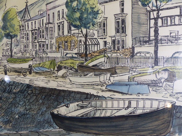 David Hawkins - Watercolour and ink drawing depicting Southend, Swansea - Image 4 of 6