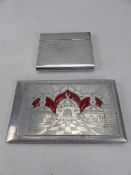 Egyptian cigarette case along with a 'Presto' cigarette case