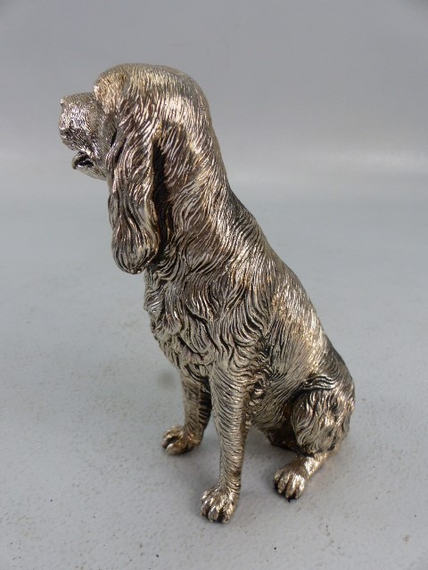 Hallmarked silver filled model of a dog Sheffield 2012 Camelot silverware (Springer Spaniel) - Image 3 of 4