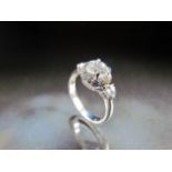 An impressive 18ct White Gold Diamond Art Deco style ring of 1.3cts