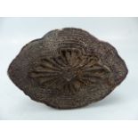 Early hand carved wooden printing stamp