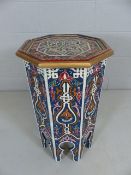 Moroccan painted hexagonal table