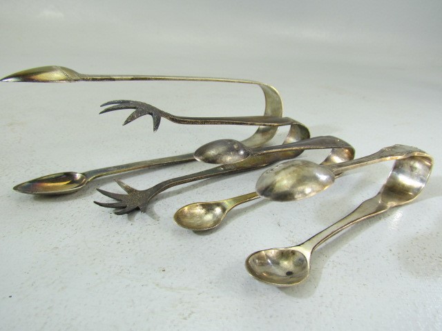 Four pairs of hallmarked silver sugar nips - approx weight - 102.6g - Image 2 of 3