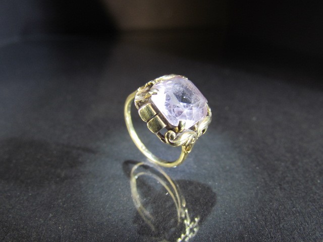 14ct Gold Amethyst set ring A/F - Image 3 of 7