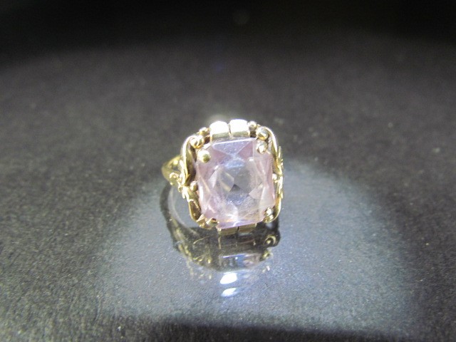 14ct Gold Amethyst set ring A/F - Image 6 of 7