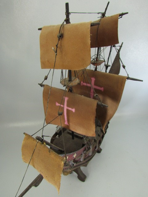 1940's model of the Golden Hind Ship - Image 3 of 4