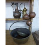 Selection of brass ware to include Copper ballcocks and jelly moulds etc