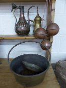 Selection of brass ware to include Copper ballcocks and jelly moulds etc