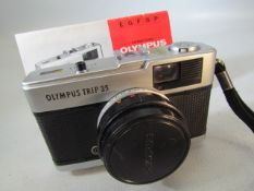 Olympus Trip 35 vintage camera and manual
