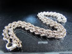 Hallmarked silver twisted link chain approx weight - 6.8g