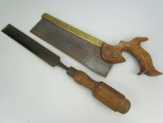 Two antique turned wooden tools