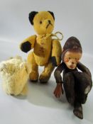 Three vintage mo-hair toys