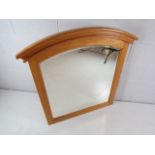 Oak dome topped wall mirror