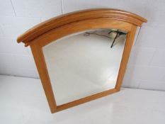 Oak dome topped wall mirror