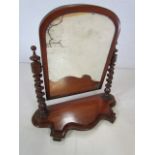 Mahogany Barley twist toilet mirror on claw feet