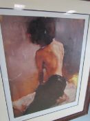 Michael Austin - A signed and framed print of a nude lady