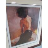 Michael Austin - A signed and framed print of a nude lady