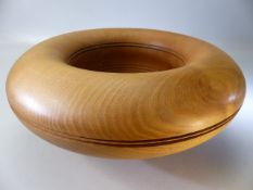 Elm large bowl with turned decoration by Paul Waters