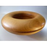 Elm large bowl with turned decoration by Paul Waters