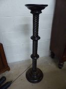 Antique mahogany barley twist torchere