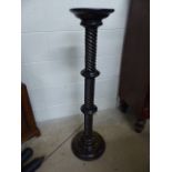 Antique mahogany barley twist torchere