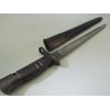 US Remington bayonet dated 1917 with leather and metal scabbard