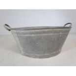 Galvanised tin bath