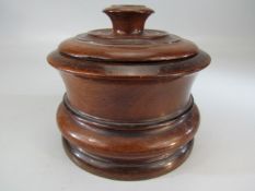 Turned wooden walnut tobacco pot