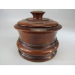 Turned wooden walnut tobacco pot