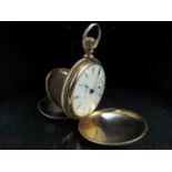 Gold coloured pocket watch A/F by AM watch Co. Waltham