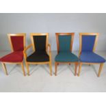 Set of four chairs with different upholstery