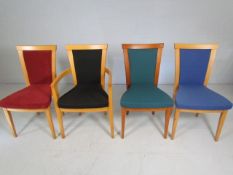 Set of four chairs with different upholstery