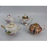 Four miniature teapots to include a Meissen example