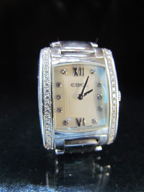 Ebel Brasilia watch on steel strap with Diamond Bezel motif. Pearl face and Diamond baton marks. - Image 3 of 5