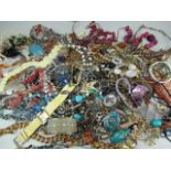 Selection of costume jewellery to include 70's and 80's pieces.