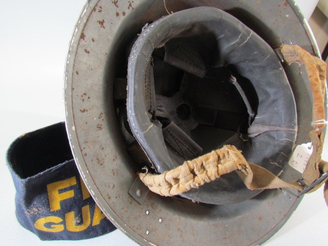 WW2 Military Helmet (Dated to the inside) and a Fire Guard Arm band - Image 4 of 4