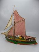 Model figure of a sailing ship