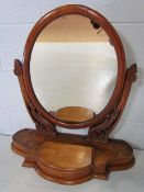 Rosewood Art nouveau toilet mirror with small drawer