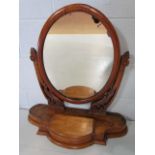 Rosewood Art nouveau toilet mirror with small drawer