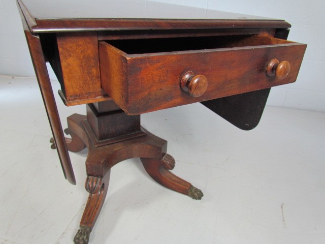 Antique mahogany sutherland style table with single drawer - Image 4 of 4