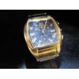 Aston Gerard 18ct gold plated chronograph gentleman's bracelet watch, model no. AG40101, black